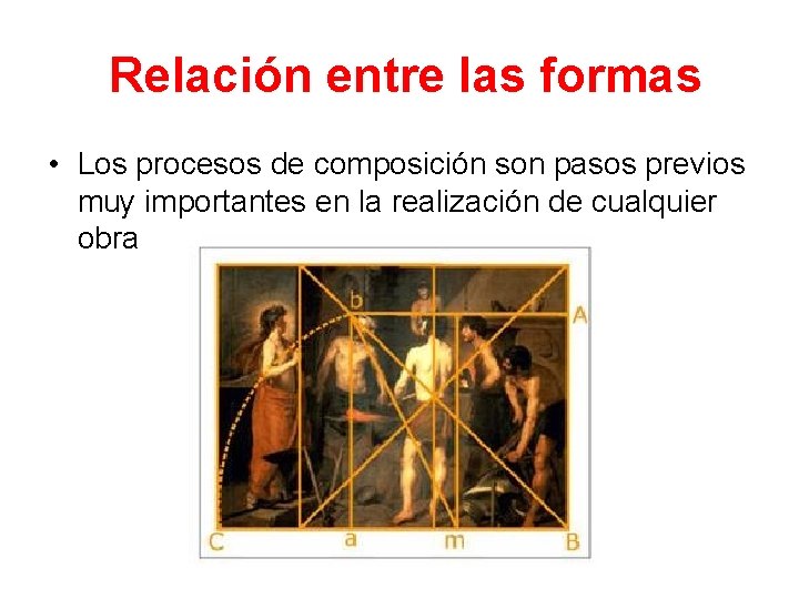 Relación entre las formas • Los procesos de composición son pasos previos muy importantes