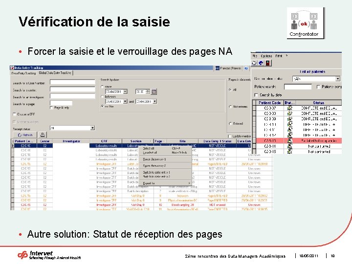 Vérification de la saisie • Forcer la saisie et le verrouillage des pages NA