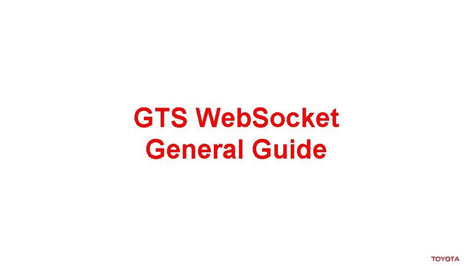 GTS Web. Socket General Guide 