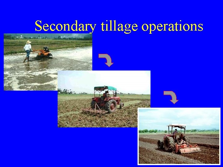 Secondary tillage operations Secondary tillage operations