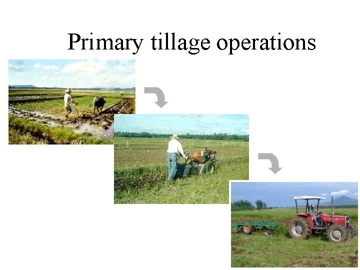 Primary tillage operations Primary tillage operations