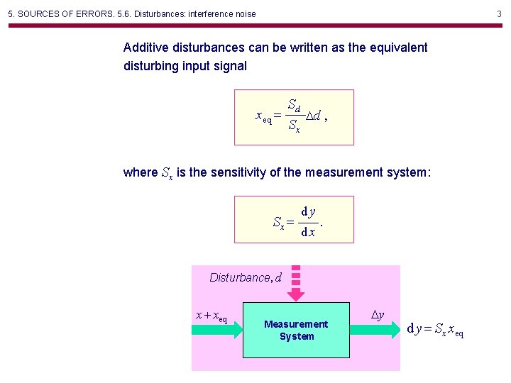 5 SOURCES OF ERRORS 5 6 Disturbances interference