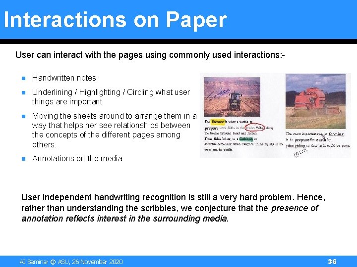 Interactions on Paper User can interact with the pages using commonly used interactions: n Interactions on Paper User can interact with the pages using commonly used interactions: n