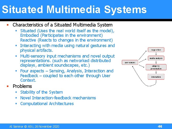 Situated Multimedia Systems § Characteristics of a Situated Multimedia System § Situated (Uses the Situated Multimedia Systems § Characteristics of a Situated Multimedia System § Situated (Uses the