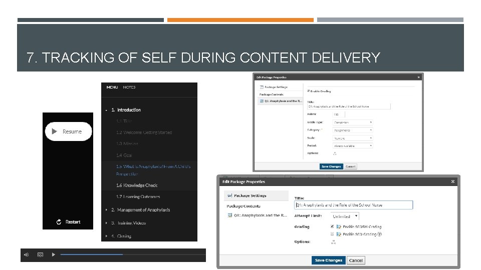 7. TRACKING OF SELF DURING CONTENT DELIVERY 