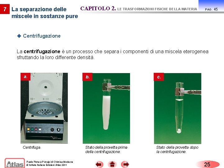 CAPITOLO 2. LE TRASFORMAZIONI FISICHE DELLA MATERIA 7 La separazione delle miscele in sostanze