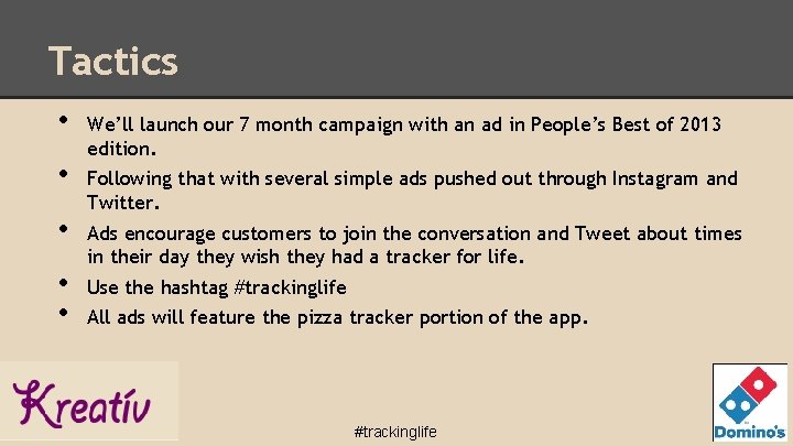 Campaign Plan for Dominos Pizza Maggie Christ Renata