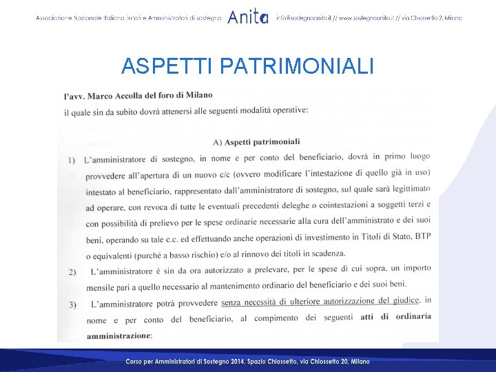 ASPETTI PATRIMONIALI 