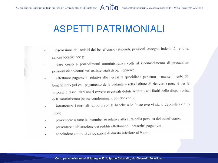 ASPETTI PATRIMONIALI ASPETTI PATRIMONIALI