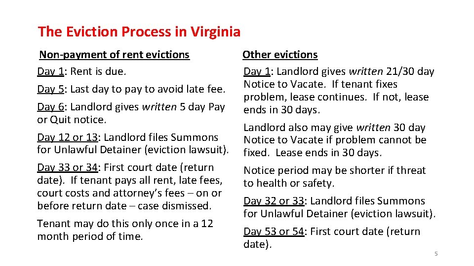 The Eviction Process in Virginia Non payment of rent evictions Day 1: Rent is The Eviction Process in Virginia Non payment of rent evictions Day 1: Rent is