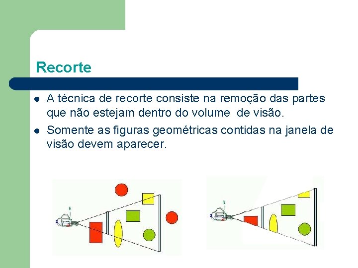 Recorte l l A técnica de recorte consiste na remoção das partes que não