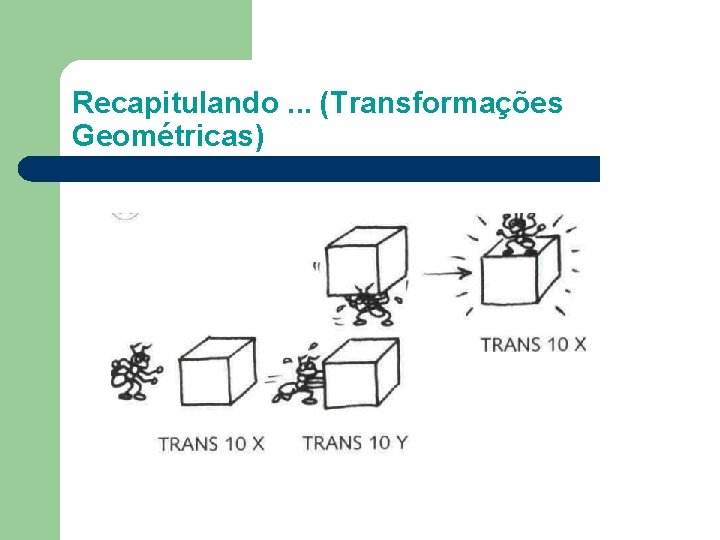 Recapitulando. . . (Transformações Geométricas) 