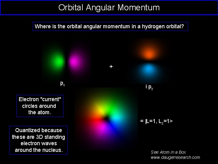 Orbital Angular Momentum Where is the orbital angular momentum in a hydrogen orbital? +
