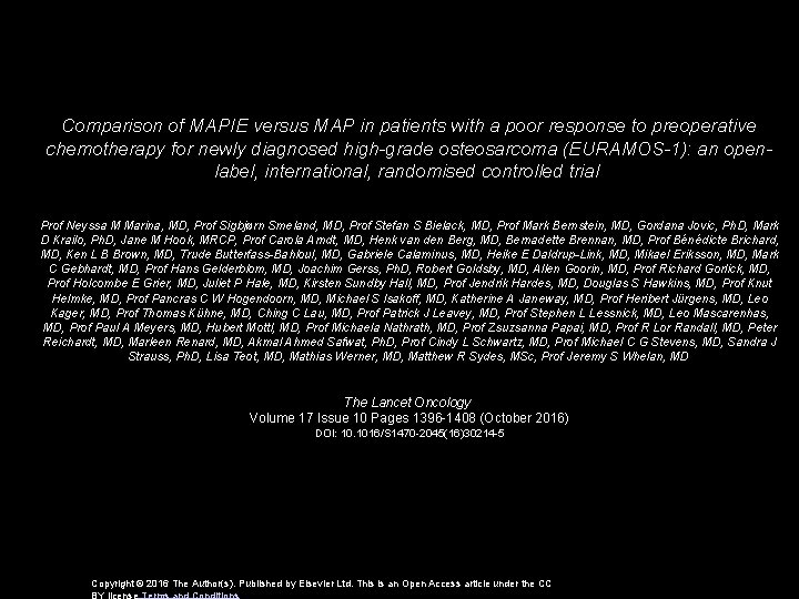 Comparison of MAPIE versus MAP in patients with a poor response to preoperative chemotherapy