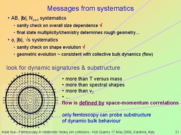 Messages from systematics • AB, |b|, Npart systematics • sanity check on overall size