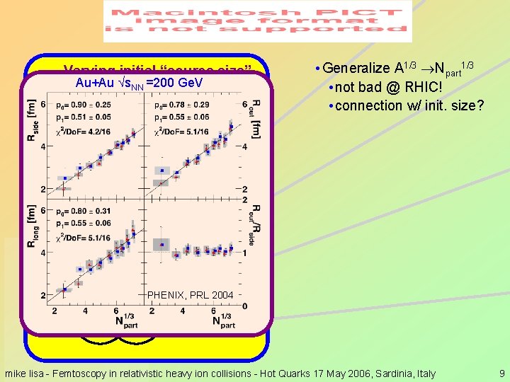 Varying initial “source size” Au+Au s. NN =200 Ge. V Fixed b : vary