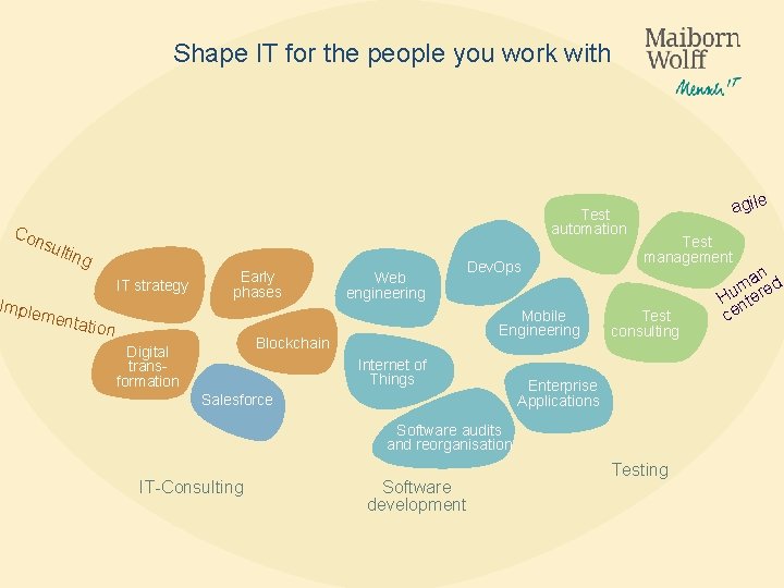 Shape IT for the people you work with Con Test automation sult in Imple