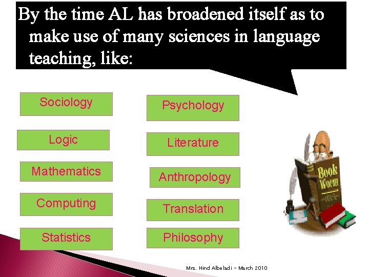 By the time AL has broadened itself as to make use of many sciences