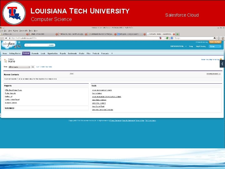 LOUISIANA TECH UNIVERSITY MECHANICAL ENGINEERING PROGRAM Computer Science Salesforce Cloud 