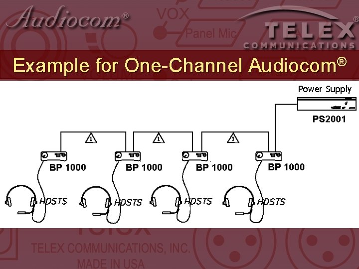 Example for One-Channel Audiocom® Power Supply Example for One-Channel Audiocom® Power Supply