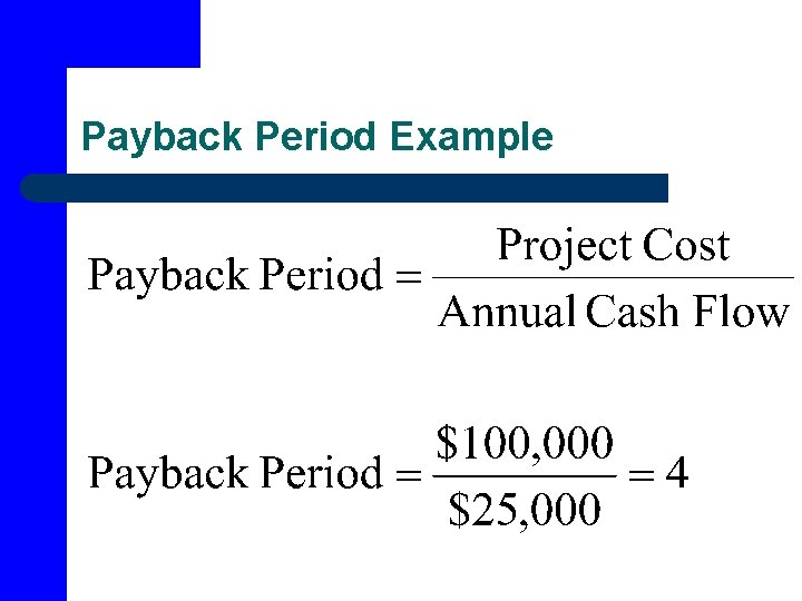 Payback Period Example 