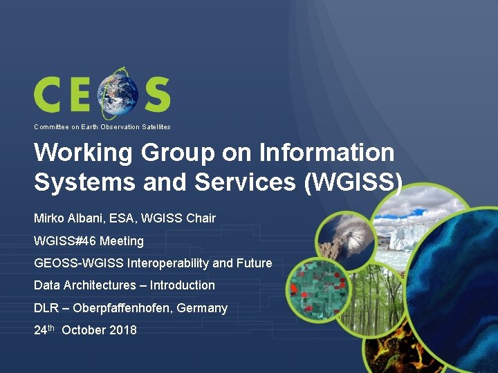 Committee on Earth Observation Satellites Working Group on Information Systems and Services (WGISS) Mirko
