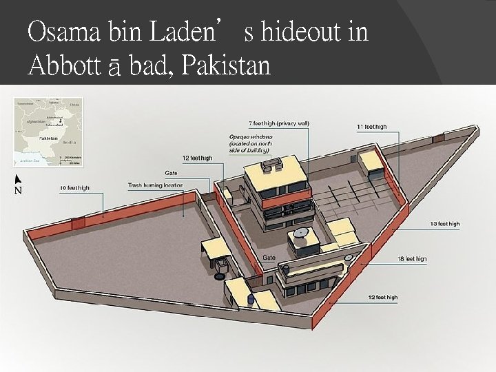 Osama bin Laden’s hideout in Abbottābad, Pakistan 