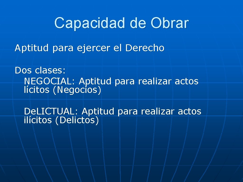 PERSONA Y FAMLIA El sujeto de Derecho Capacidad