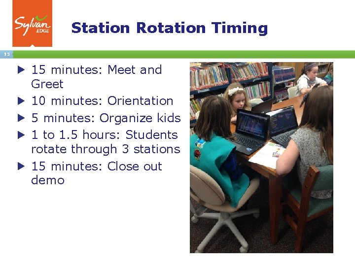 Station Rotation Timing 15 15 minutes: Meet and Greet 10 minutes: Orientation 5 minutes: