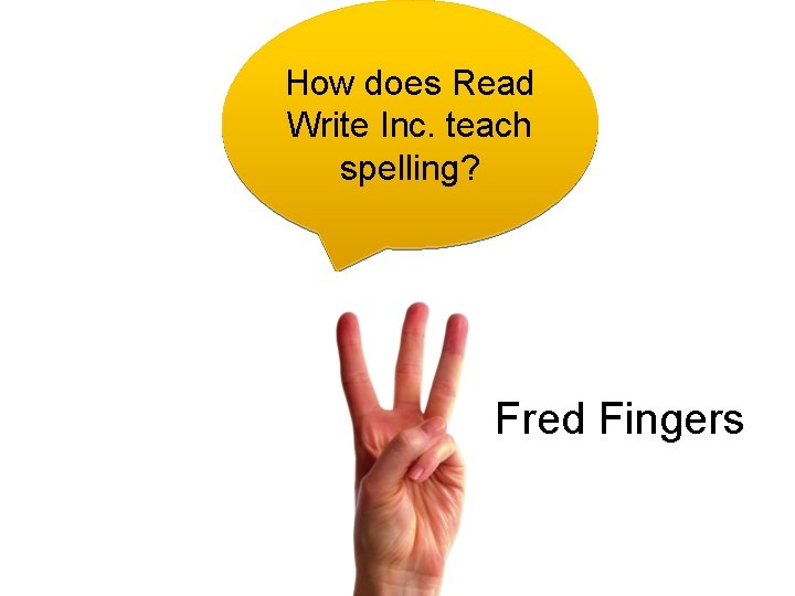 How does Read Write Inc. teach spelling? Fred Fingers 