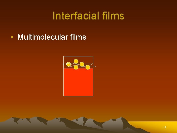 Interfacial films • Multimolecular films 17 Interfacial films • Multimolecular films 17