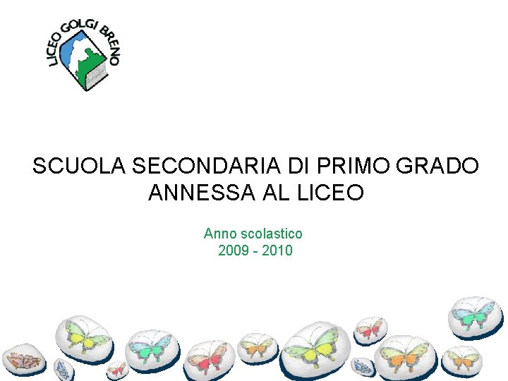 SCUOLA SECONDARIA DI PRIMO GRADO ANNESSA AL LICEO Anno scolastico 2009 - 2010 