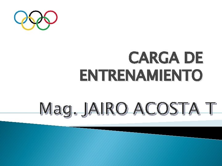 CARGA DE ENTRENAMIENTO Mag. JAIRO ACOSTA T 