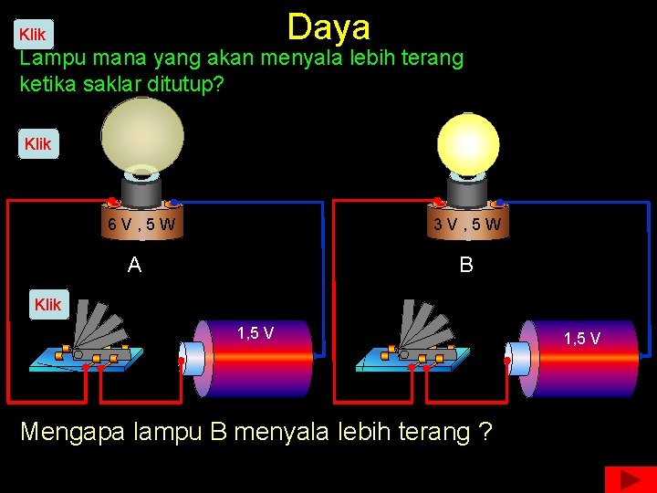 Daya Klik Lampu mana yang akan menyala lebih terang ketika saklar ditutup? Klik 6 Daya Klik Lampu mana yang akan menyala lebih terang ketika saklar ditutup? Klik 6