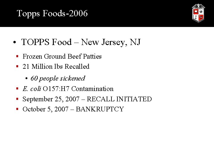 Topps Foods-2006 • TOPPS Food – New Jersey, NJ § Frozen Ground Beef Patties
