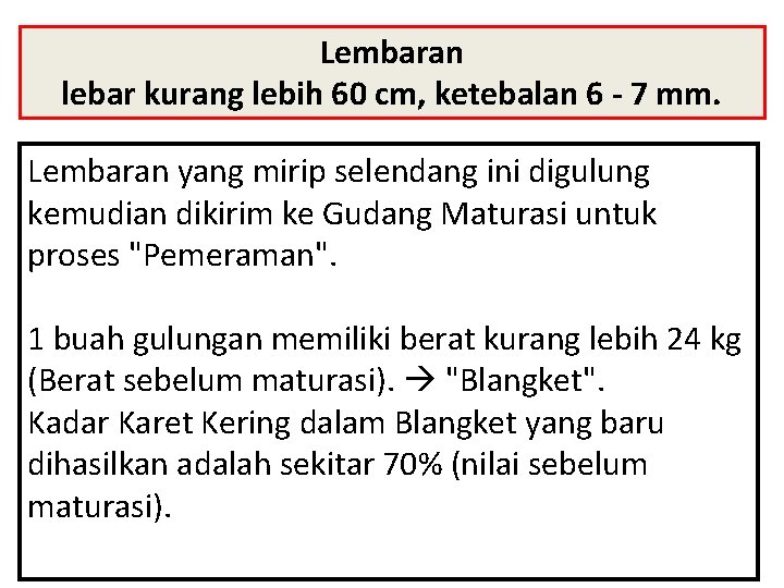 Lembaran lebar kurang lebih 60 cm, ketebalan 6 - 7 mm. Lembaran yang mirip