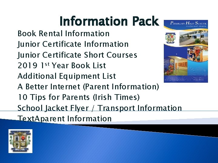 Information Pack Book Rental Information Junior Certificate Short Courses 2019 1 st Year Book Information Pack Book Rental Information Junior Certificate Short Courses 2019 1 st Year Book