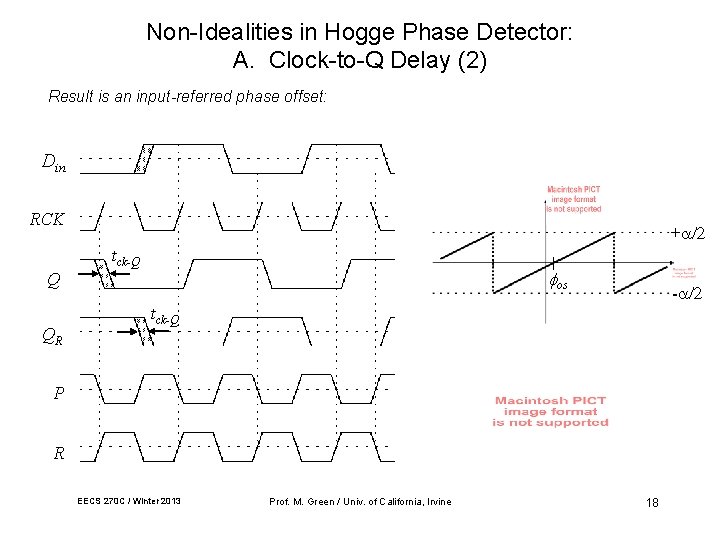Non-Idealities in Hogge Phase Detector: A. Clock-to-Q Delay (2) Result is an input-referred phase Non-Idealities in Hogge Phase Detector: A. Clock-to-Q Delay (2) Result is an input-referred phase