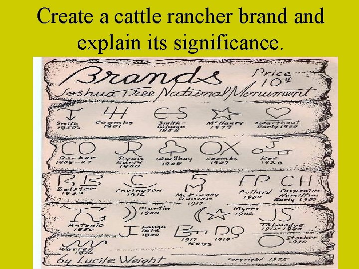 Create a cattle rancher brand explain its significance. 
