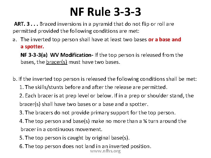 NF Rule 3 -3 -3 ART. 3. . . Braced inversions in a pyramid NF Rule 3 -3 -3 ART. 3. . . Braced inversions in a pyramid