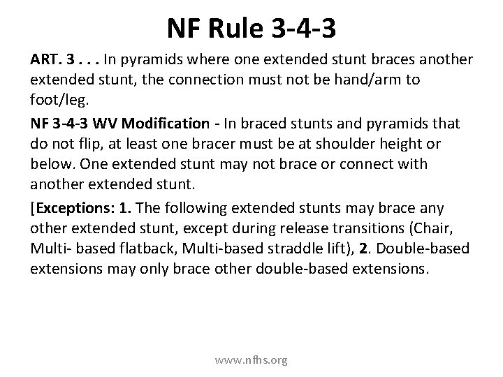 NF Rule 3 -4 -3 ART. 3. . . In pyramids where one extended NF Rule 3 -4 -3 ART. 3. . . In pyramids where one extended