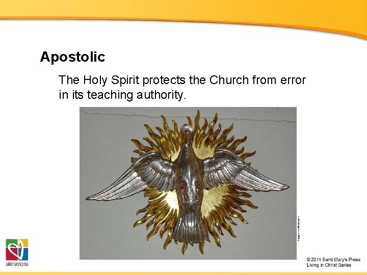 Apostolic Image in public domain The Holy Spirit protects the Church from error in