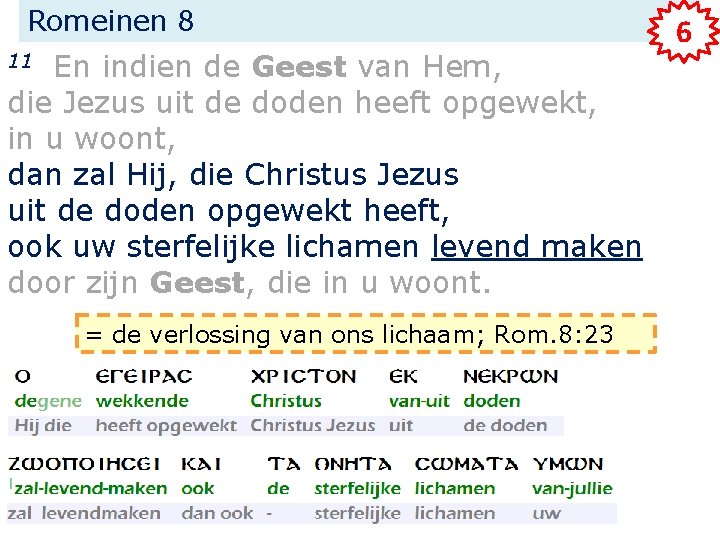 Romeinen 8 En indien de Geest van Hem, die Jezus uit de doden heeft