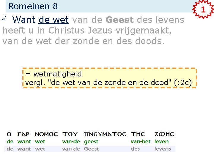 Romeinen 8 Want de wet van de Geest des levens heeft u in Christus
