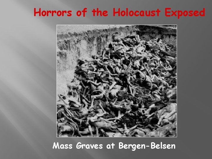 Horrors of the Holocaust Exposed Mass Graves at Bergen-Belsen 