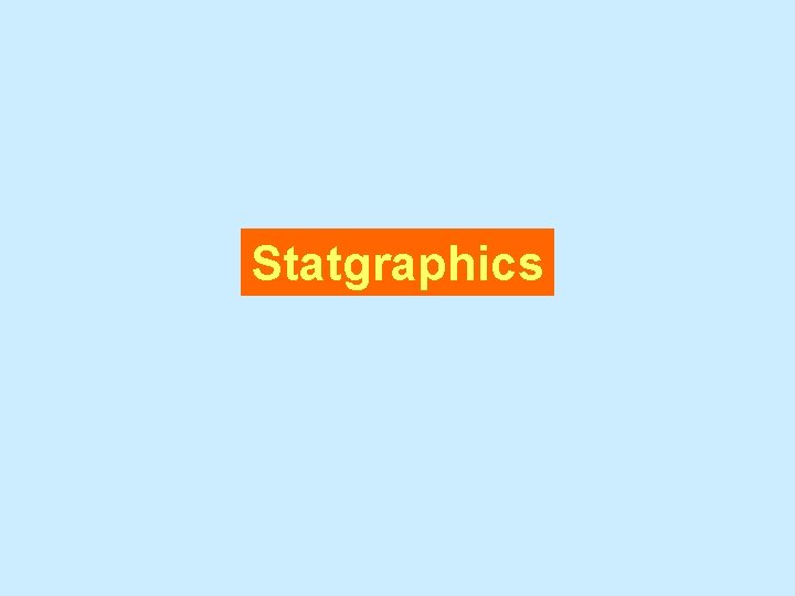 Statgraphics 