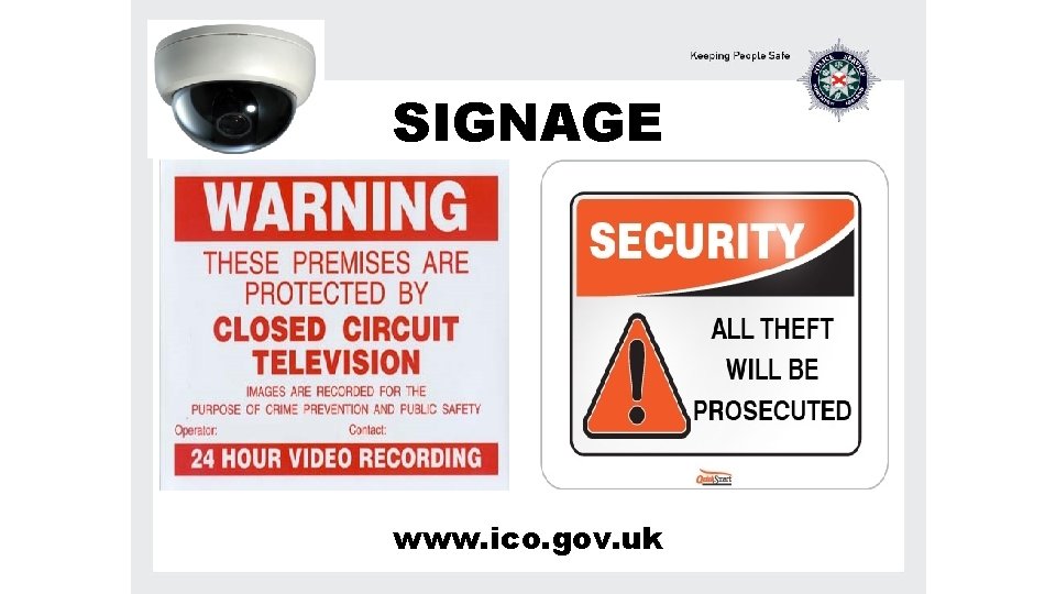 SIGNAGE www. ico. gov. uk 