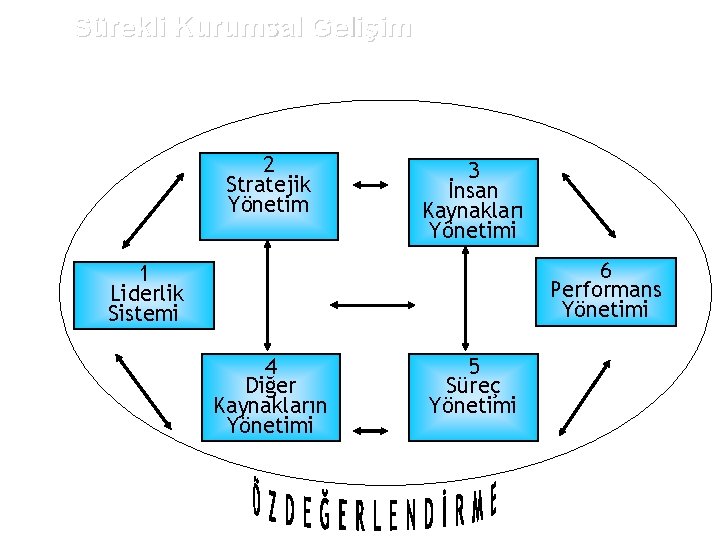 Sürekli Kurumsal Gelişim 2 Stratejik Yönetim 3 İnsan Kaynakları Yönetimi 6 Performans Yönetimi 1