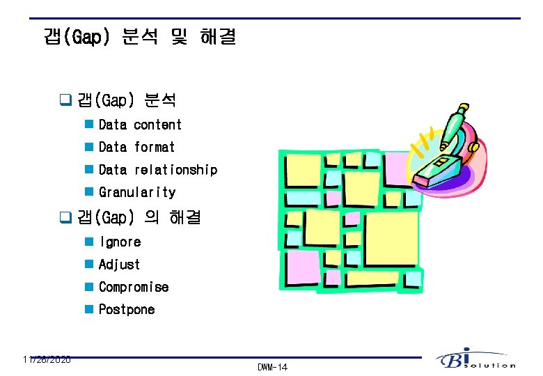 갭(Gap) 분석 및 해결 q 갭(Gap) 분석 n Data content n Data format n