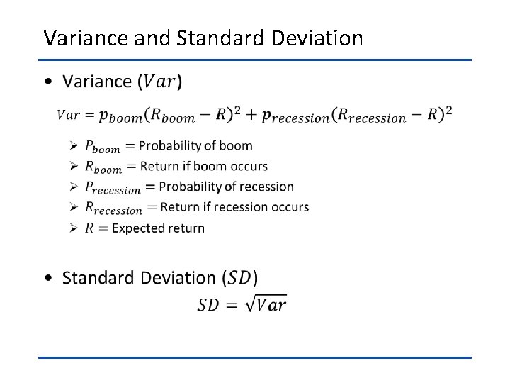 Variance and Standard Deviation • 